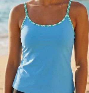 Roller Rabbit x Target Women's Tank Top Soft Blue Size M NWT Built in Bra